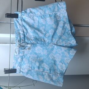 Hang‎ Ten Kids Size 5 100% Polyester Blue & White Printed Shorts